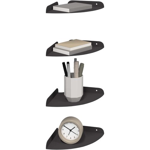  Lebdeća polica s policom s pohranom 4 pcs Crna 18 x 18 x 2 cm Slike