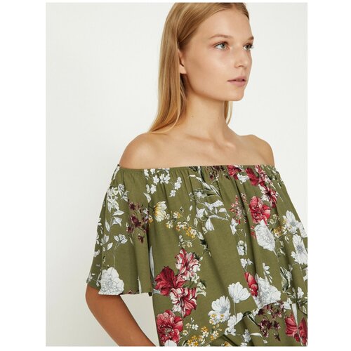Koton Women&amp;#039;s Green Patterned Blouse Slike