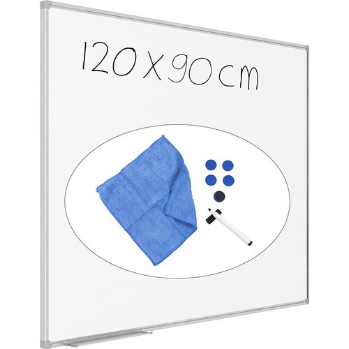 eurokraft basic Komplet belih tabel vklj. z dodatno opremo, jeklena pločevina, lakirana, ŠxV 1200 x 900 mm Cene
