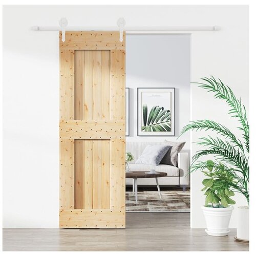 vidaXL Drsna vrata s kompletom vodil 70x210 cm trdna borovin Cene