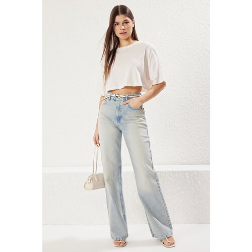 Trendyol Light Blue High Waist Wide Leg Jeans Slike