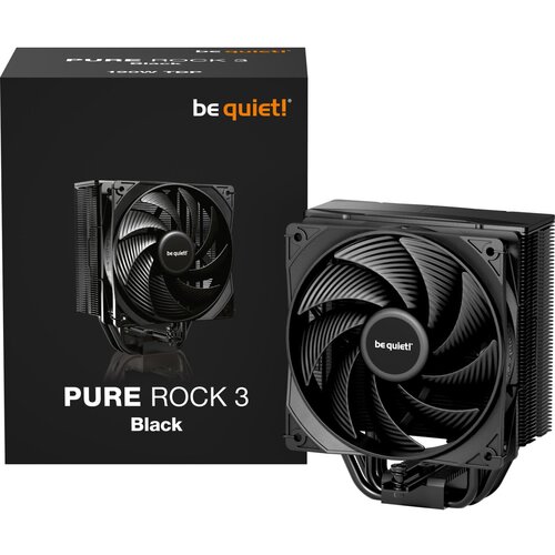 Be Quiet! BK039 pure rock 3 [LGA-1851 default ilm and rl-ilm support/AM5], 190W tdp, pure wings 3 120mm pwm fan max. 31.2dB(A), 4 high-performance 6mm heat pipes with hdt technology Slike
