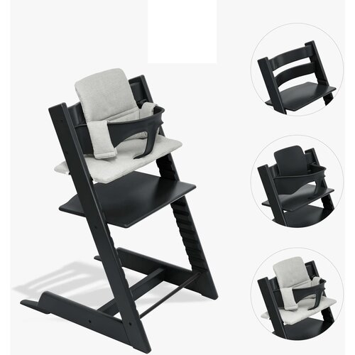 Stokke stol za hranjenje Tripp Trapp set 3v1 black/nordic grey 685000 Slike
