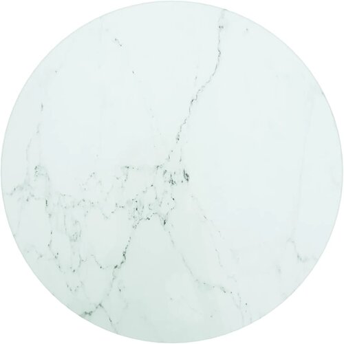 Stolna ploča bijela &Oslash; 30 x 0,8 cm staklena s mramornim uzorkom Cijene
