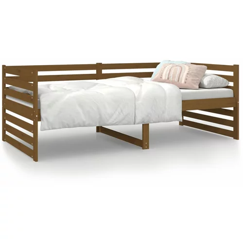 vidaXL Dnevna postelja medeno rjava 90x190 cm trdna borovina, (20645758)
