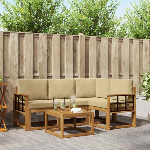  Set vanjskih sofa 5 kom. Prirodna i bež Cene
