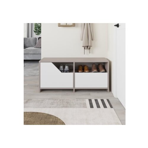 Hanah home cipelarnik nexus shoe cabinet light mocha white Cene