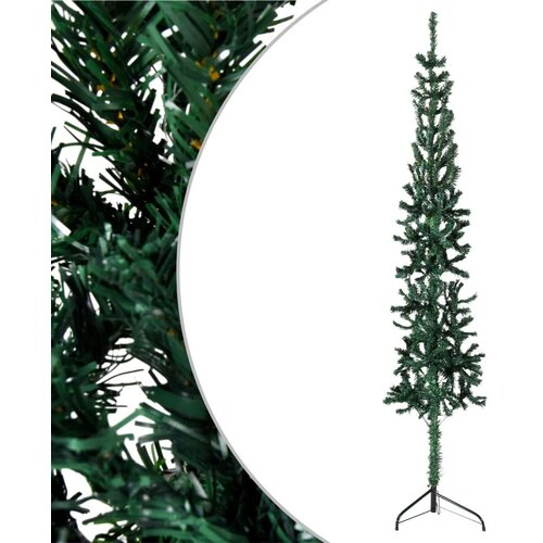  Tanka umjetna polovica božićnog drvca sa stalkom zelena 240 cm Slike