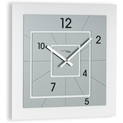 Incantesimo design stenska ura Nexus Titanium 40x40 cm, belo Cene