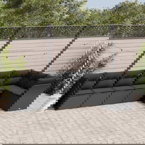vidaXL 7-dijelni set vrtnih sofa od poliratana s jastucima crni Cijene