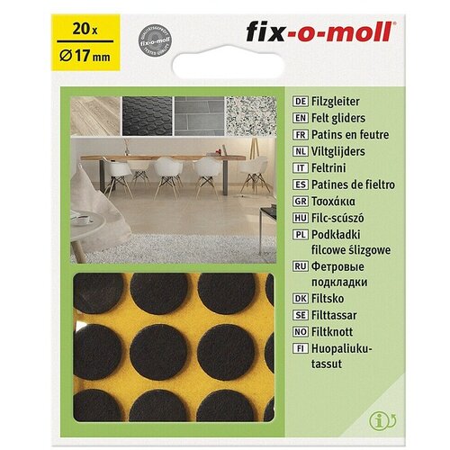 Fix-o-moll podložna pločica od filca (promjer: 17 mm, lijepljenje, 20 kom., smeđe boje) Slike
