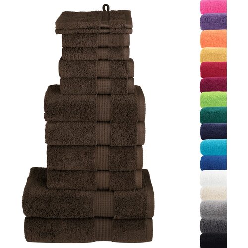  12-dijelni vrhunski set ručnika SOLUND smeđi 600 gsm Slike