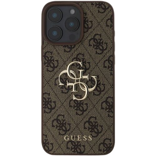 Guess Ohi&amp;scaron;je za iPhone 16 Pro Max z monogramom in logotipom 4G v kovini, Temno rjava, (21730956) Slike