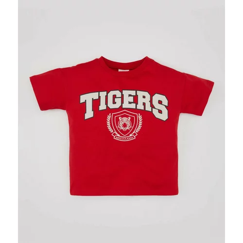 Defacto Baby Boy Crew Neck Tiger Pattern Short Sleeve T-Shirt