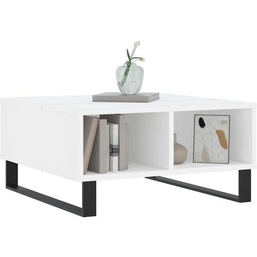  Stolić za kavu bijeli 60 x 60 x 30 cm od konstruiranog drva Slike
