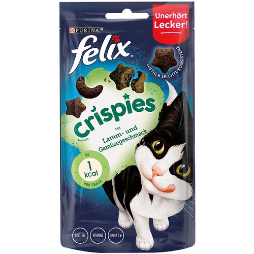 Felix 3 + 1 gratis! prigrizki 4 x 45 g/60 g - Crispies: jagnjetina &amp;amp; zelenjava (4 x 45 g) Slike