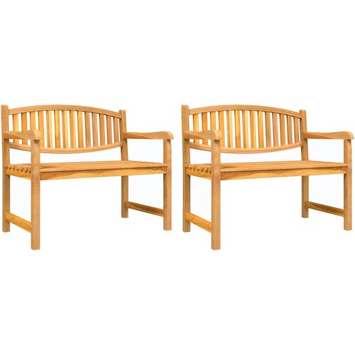  3-dijelni vrtni blagovaonski set od masivne tikovine Smeđa Dužina stola 140 cm Slike