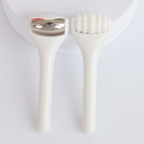 INF Mini set za masažo obraza in oči, 2 kosa, jeklo in silikon White, (5000339552) Cene