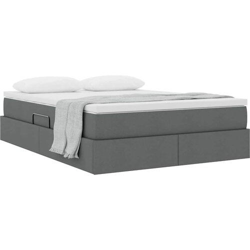  Krevet s madracem i skladi&amp;scaron;tem Tamno siva 140 x 190 cm Slike