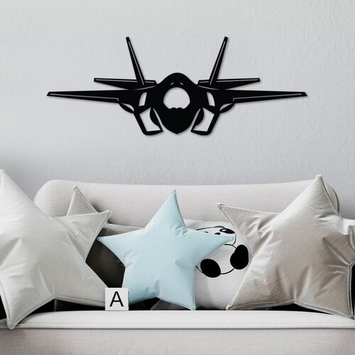 Wallity Zidna dekoracija Mlazni lovac F-35, 60 x 23 cm, Crna Cijene