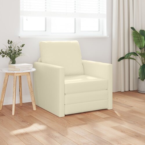 vidaXL Fotelja na razvlačenje 2-u-1 Krem 74x77x81 cm Veštačka koža Cijene