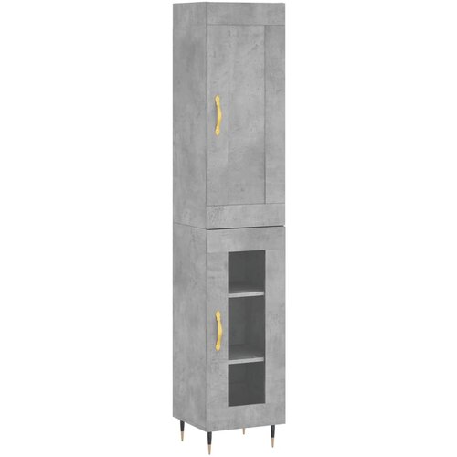 Maison Chic Visoka omara - Komoda - Predalnik betonsko siva 34,5x34x180 cm inženirski les, (21722597) Slike