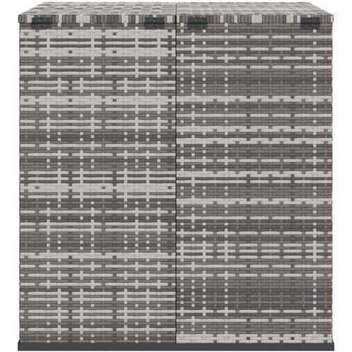  Kutija za vrtne jastuke od PE ratana 100 x 97,5 x 104 cm siva Slike