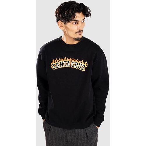 Santa Cruz Burnt Collegiate Crew Pulover black Cene