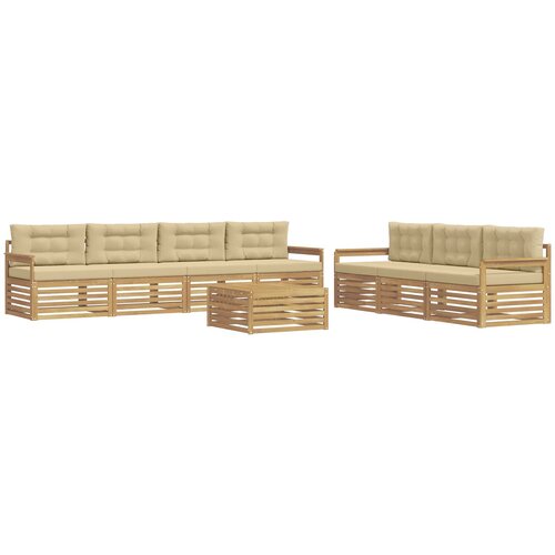 Set vanjskih sofa 8 pcs Bijela i bež 79 x 79 x 37 cm Poliester Slike