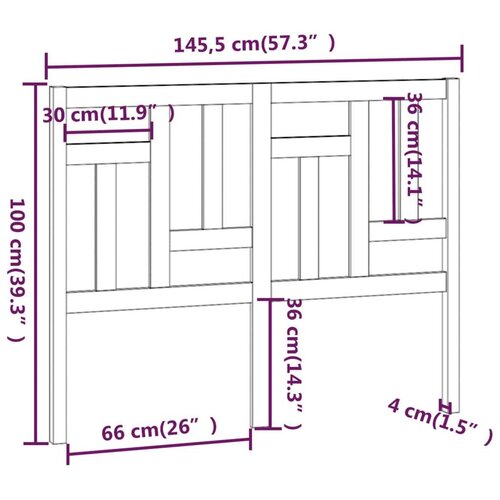  Uzglavlje za krevet bijelo 145 5x4x100 cm od masivne borovine Slike