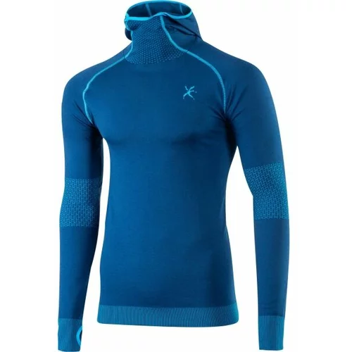 Klimatex AJAX Dugačka muška seamless majica s kapuljačom, tamno plava, veličina