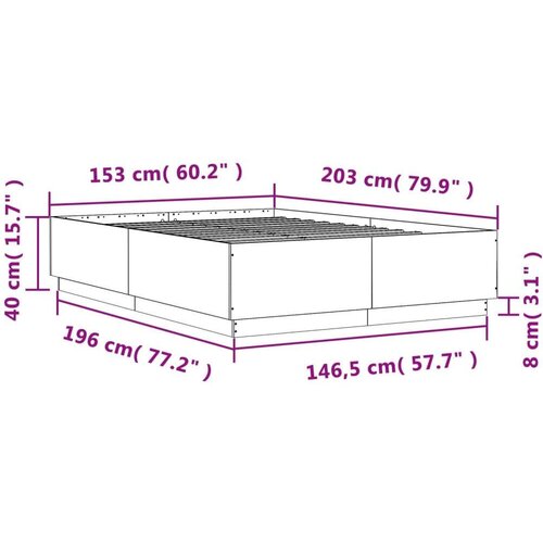  Okvir za krevet crni 150x200 cm konstruirano drvo Slike