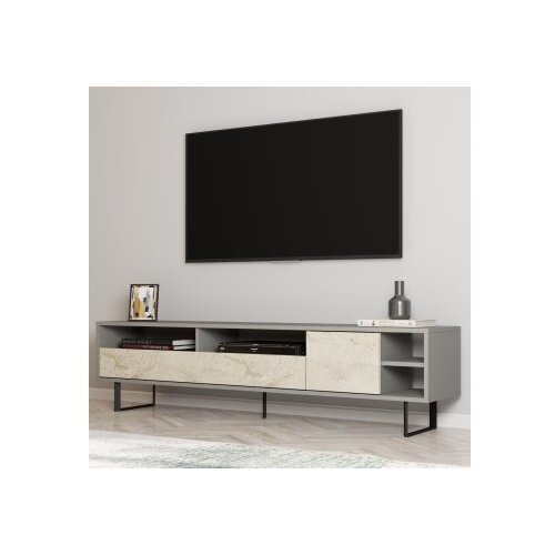 Hanah home tv polica luga grey travertine Slike