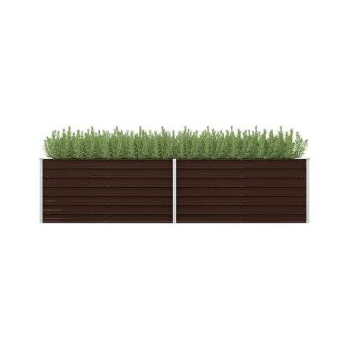  Povišena vrtna gredica smeđa 320 x 80 x 77 cm pocinčani čelik Cijene