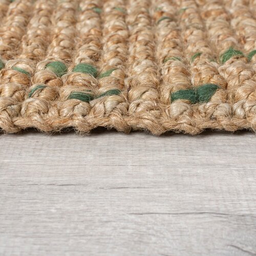 Flair Rugs Obojestranski ročno tkan tekač iz jute v naravni in zeleni barvi 60x300 cm Jute Boucle Green &amp;ndash; Slike