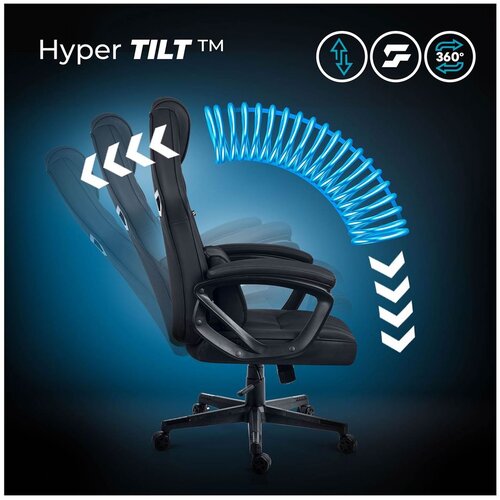  Furon 242800 &amp;ndash; Ergonomska gaming stolica s funkcijo gugaljenja, nastavljivo vi&amp;scaron;ino, lumbalno blazino, nosilnost 120 kg, črna Slike