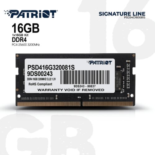 Patriot RAM 16GB 3200MHz SODIM Slike