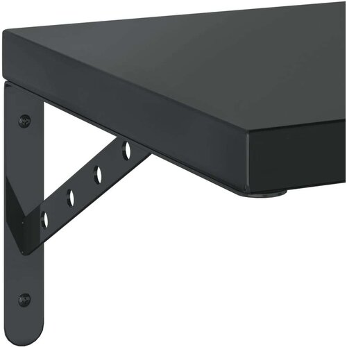 VidaXL Zidne police 2 kom 50 x 30 cm crne nehrđajući čelik Slike