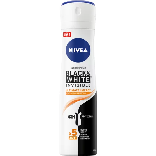 Nivea Black & White Invisible Ultimate Impact 48H antiperspirant deodorant v spreju 150 ml za ženske