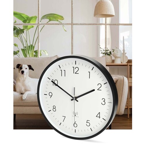 Nedis CLWA6226BK - Zidni sat prečnika 30,5 cm, 1xAA, crne boje Slike