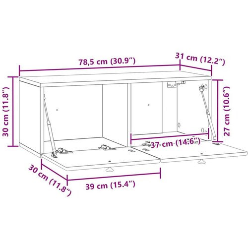  ormar za zid Zidne Crna 78 5 x 31 x 30 cm Konstruirano drvo Slike