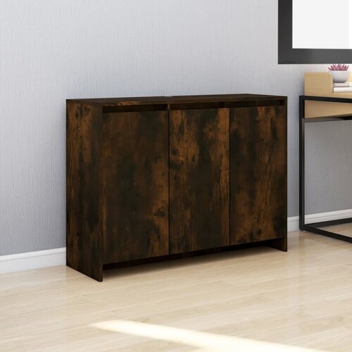 VidaXL Komoda boja dimljenog hrasta 102 x 33 x 75 cm od iverice Slike