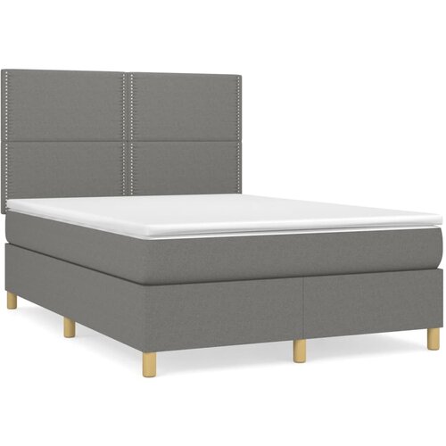 Maison Chic Box spring postelja - Vzmetna postelja z vzmetnico temno siva 140x200 cm blago SL2080, (21909298) Cene