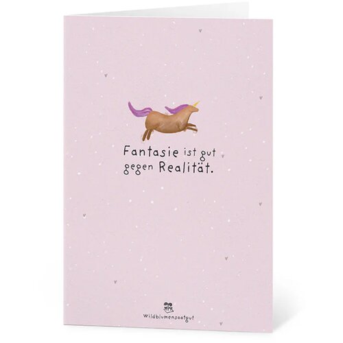  Voščilnica iz semenskega papirja "Fantansie ist gut gegen Realität" - 1 k. Cene