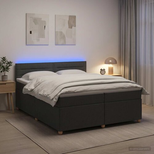  Boxspring krevet s madracem Tamnosiva 200 x 200 cm Tkanina Cene