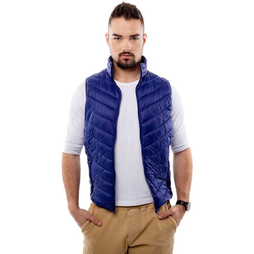 Glano Men&amp;#039;s quilted vest - dark blue Slike