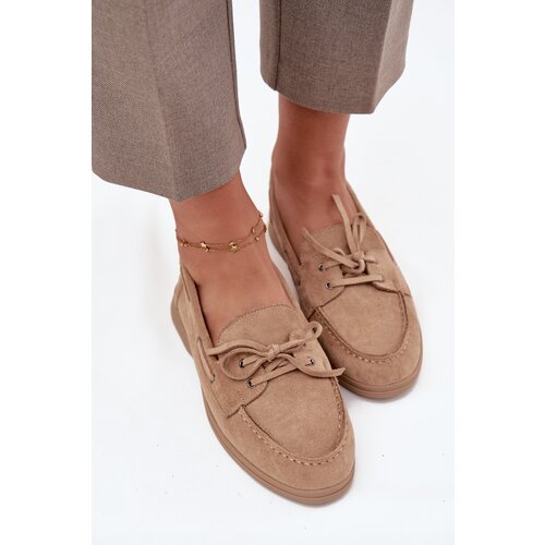 Boto Women's Loafers Flat Moccasins With Tie Beige Zalina Cijene