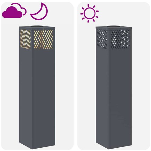  Solarna LED svjetlost za stazu Riblja kost 2 pcs Antracit Slike