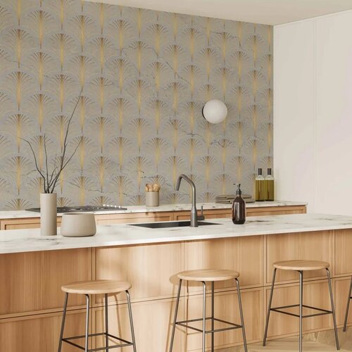  Foto tapeta - Linear Pattern With Gold 450x315 Vodootporna Slike