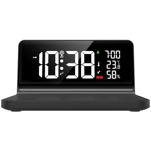 Solight CA06 - LED budilnik sa LCD displejom i Qi bežičnim punjenjem LED/10W/230V Slike